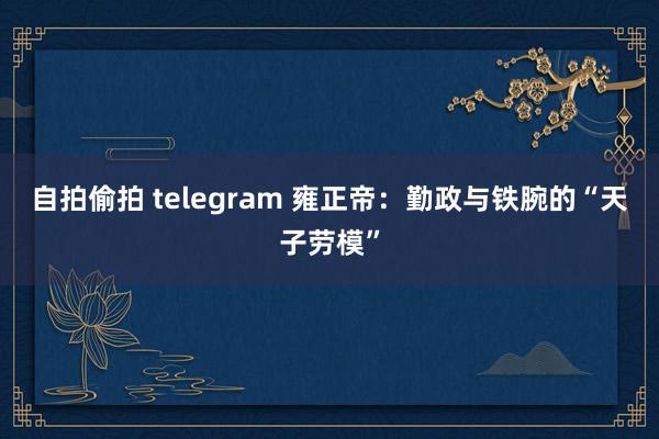 自拍偷拍 telegram 雍正帝：勤政与铁腕的“天子劳模”
