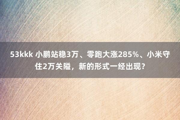 53kkk 小鹏站稳3万、零跑大涨285%、小米守住2万关隘，新的形式一经出现？